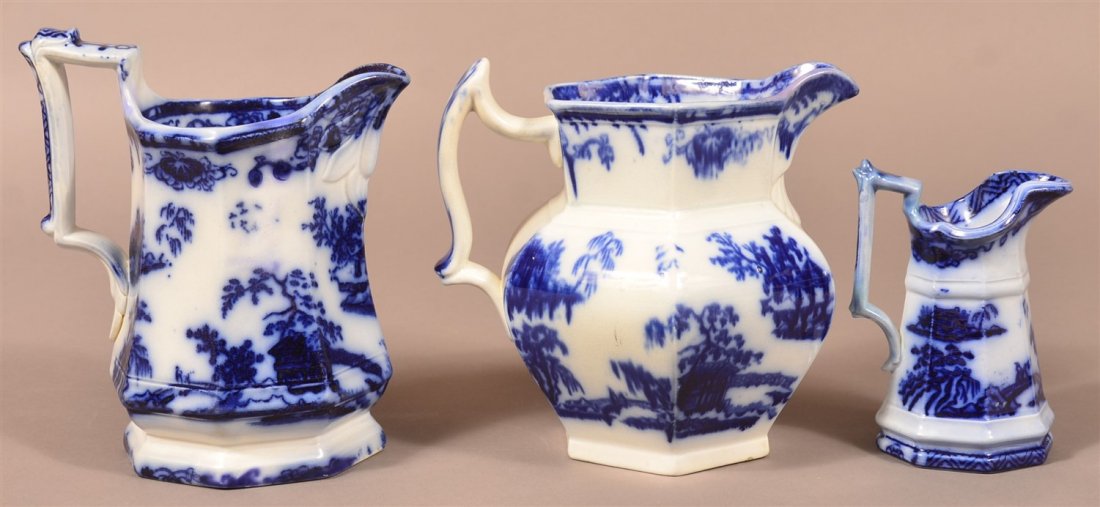 Three Pitchers Flo Blue China "Hong Kong" (1 of 2)