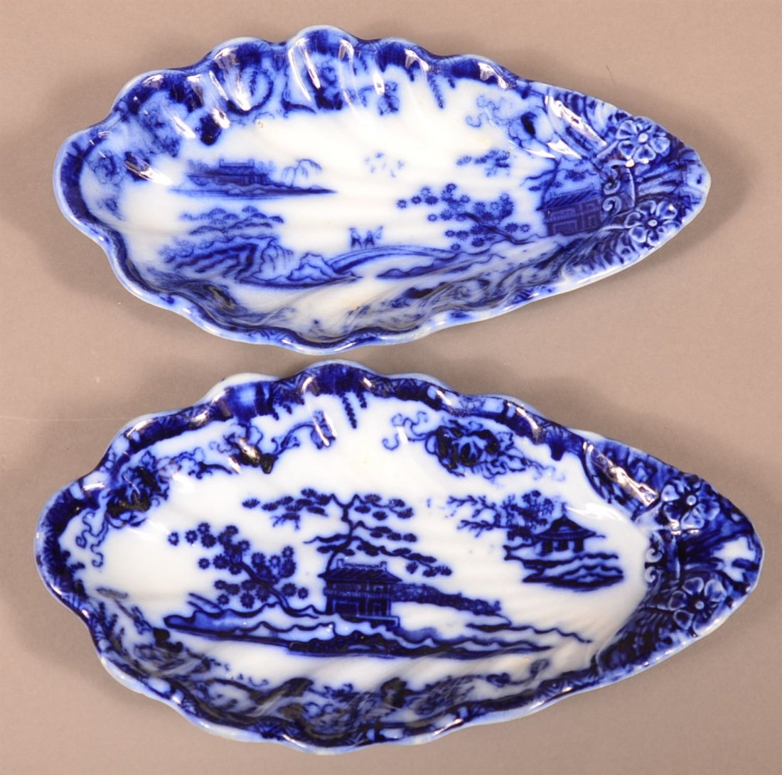 Pair of Flo Blue China "Hong Kong" Spoon Holders (1 of 1)