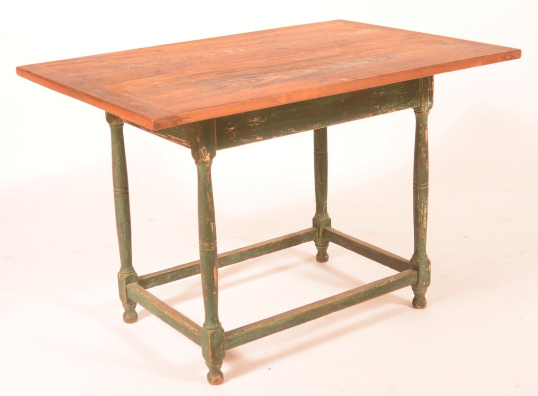 19th Century Blue Painted Tavern Table (1 of 2)