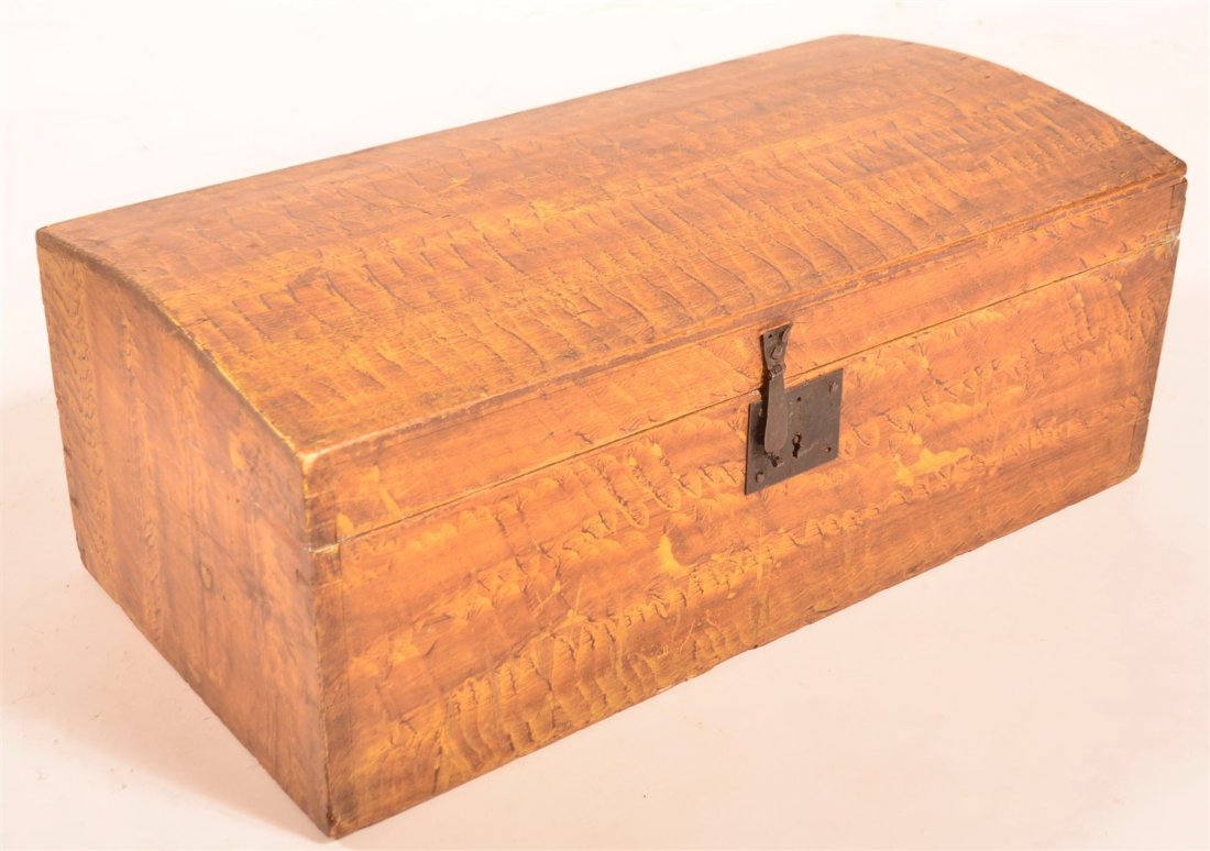 19th Century Grain Painted Dome Top Trunk (1 of 2)