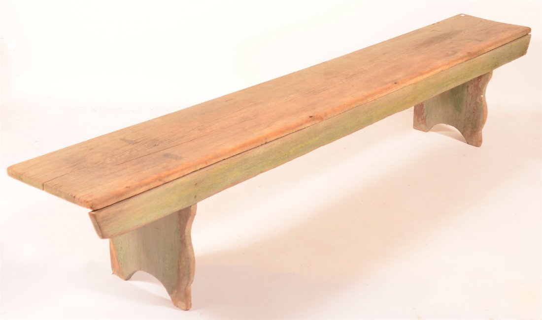19th Century Mortised Bench with Scalloped Legs (1 of 1)