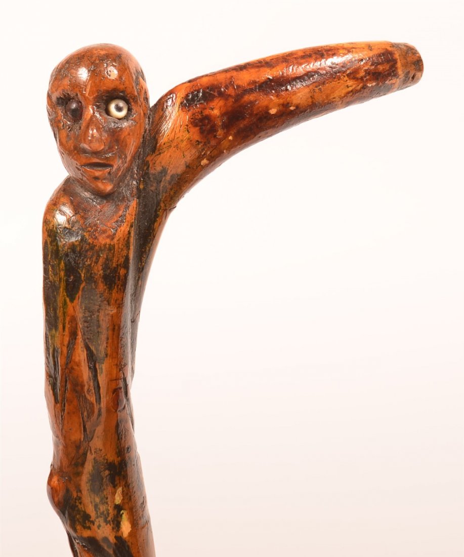 Carved Folk Art Cane. (1 of 3)