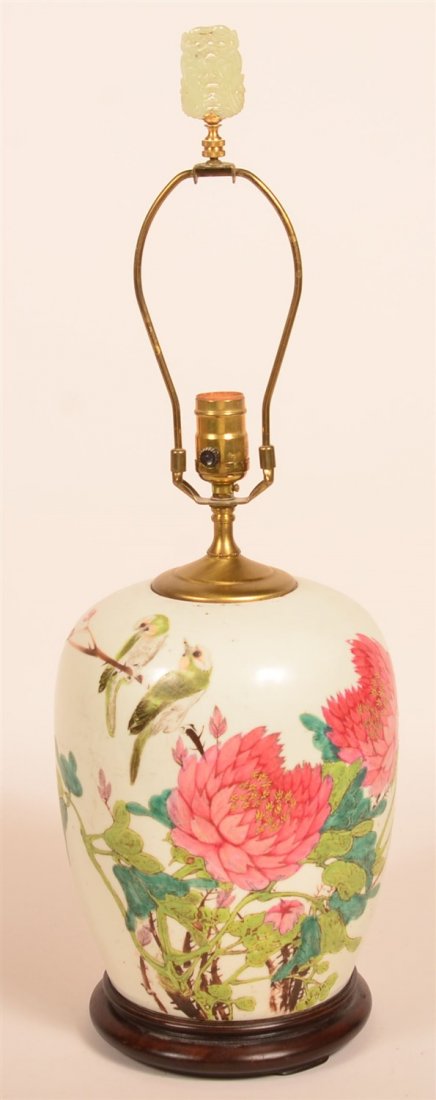 Oriental Porcelain Ginger Jar Fitted as a Lamp. (1 of 4)