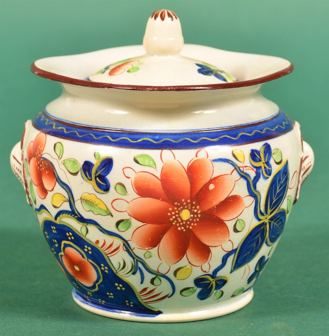 Gaudy Dutch China Sunflower Pattern Sugar Bowl (1 of 6)