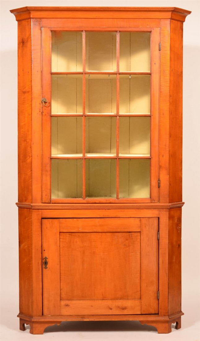Federal Two Part Corner Cupboard. (1 of 1)