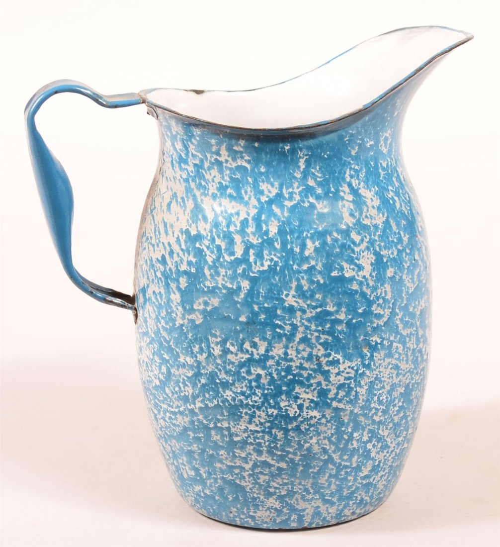 Blue Granite Ware Milk Pitcher (1 of 2)