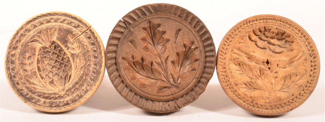 Three 19th Century Carved Wooden Butter Prints (1 of 2)