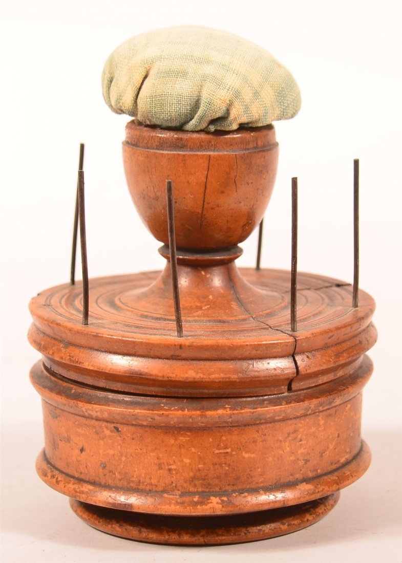 19th Century Turned Maple Sewing Caddy (1 of 3)