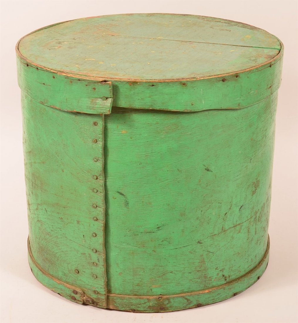 19th C. Paint Decorated Wooden Band Box (1 of 3)