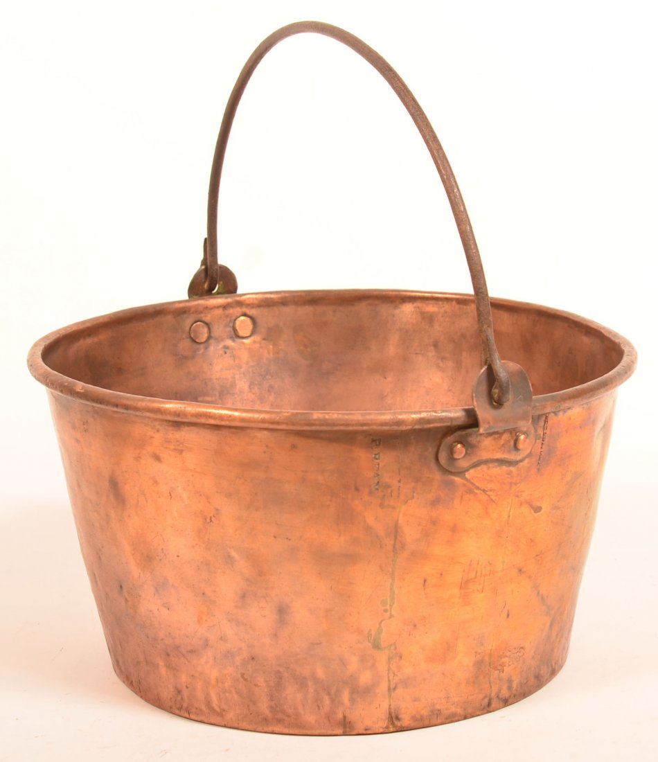 19th Century Copper Pail Signed "P. Ream. (1 of 3)