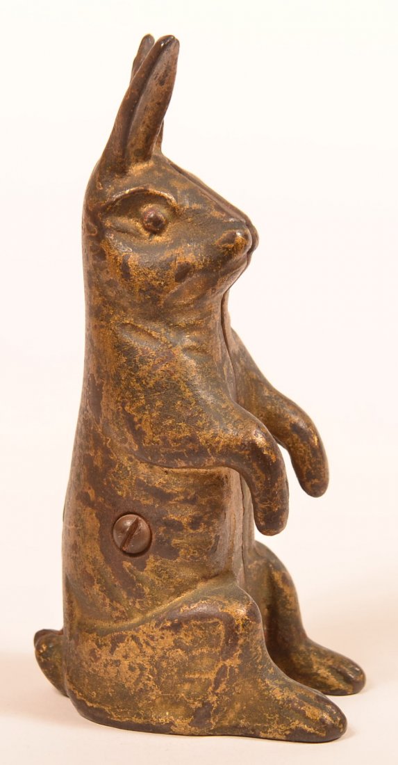 Cast Iron Begging Rabbit Still Bank. (1 of 2)