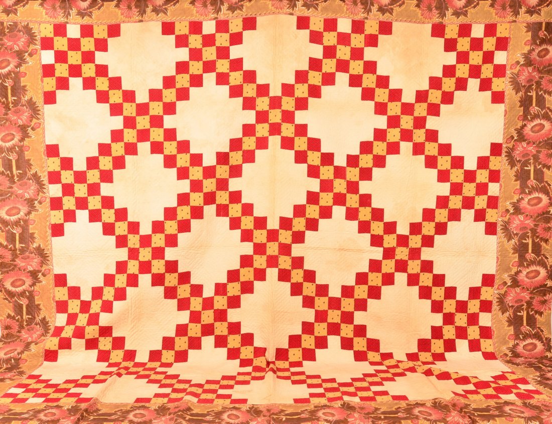 19th Century Block Pattern Patchwork Quilt. (1 of 5)