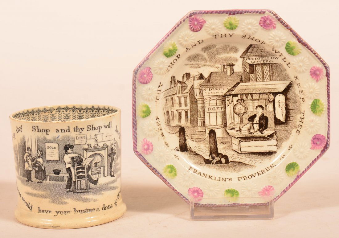 Two Pieces "Franklin's Proverbs" China. (1 of 3)