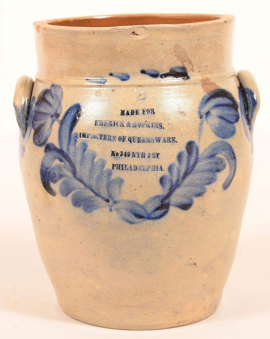 Two Gallon Stoneware Advertising Crock. (1 of 4)