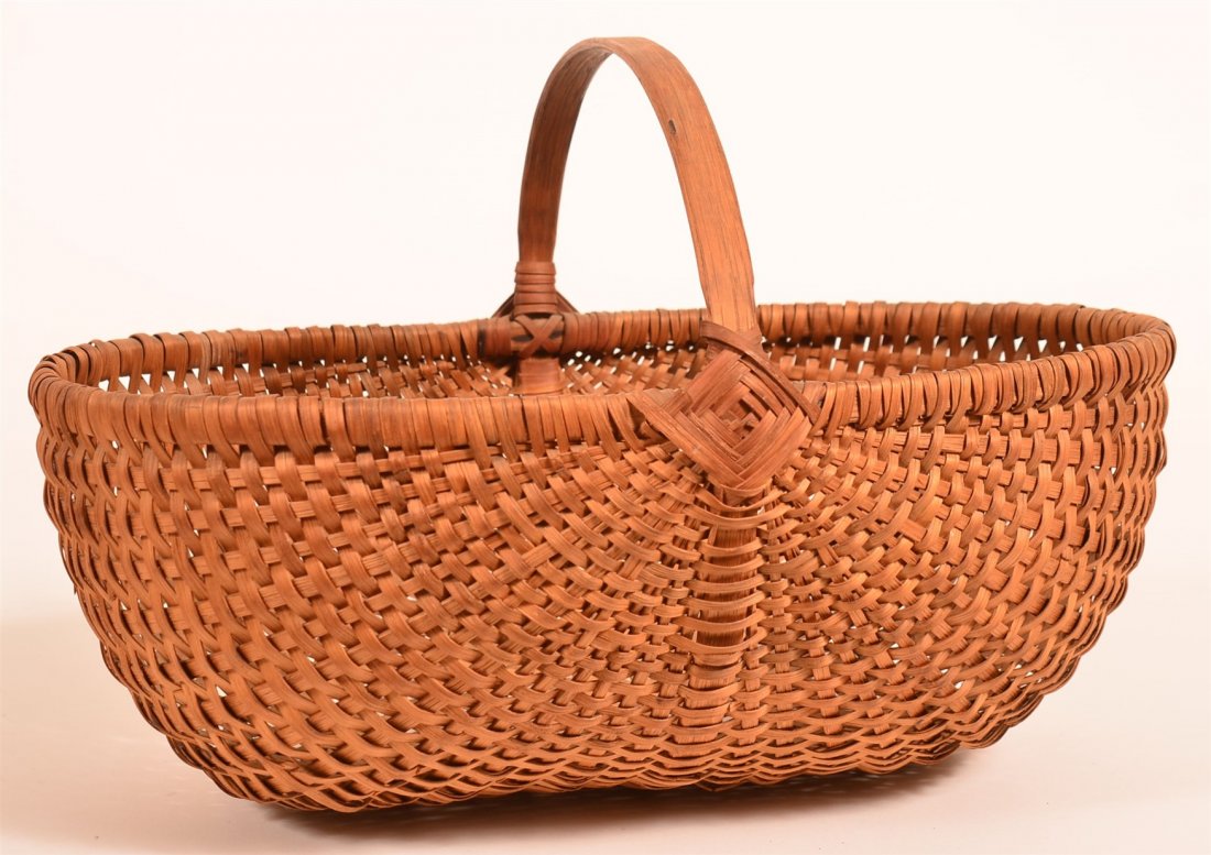 Woven Oak Splint Market Basket. (1 of 3)