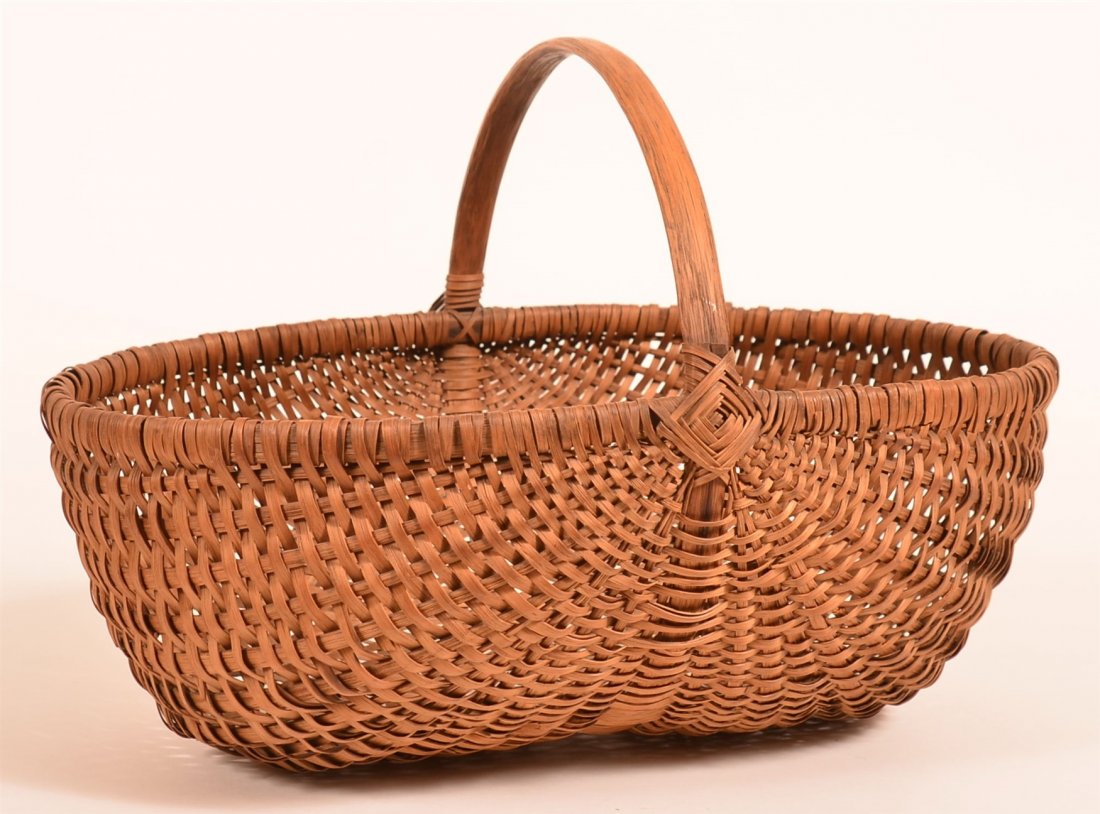 Woven Oak Splint Market Basket. (1 of 3)