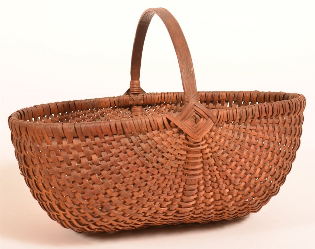 Woven Oak Splint Market Basket. (1 of 3)