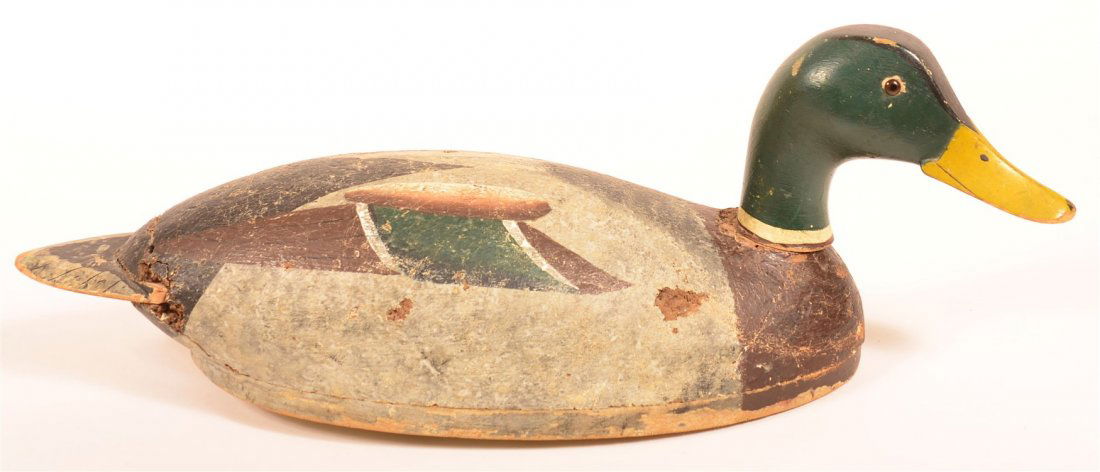 Vintage Cork Oversized Mallard Drake Decoy. (1 of 3)