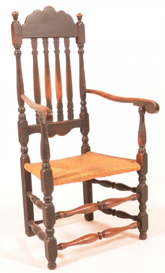 American 18th Century Banister Back Armchair. (1 of 2)