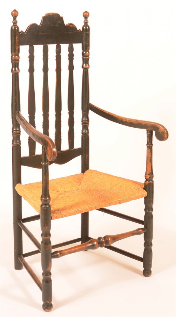 American 18th Century Banister Back Armchair. (1 of 3)