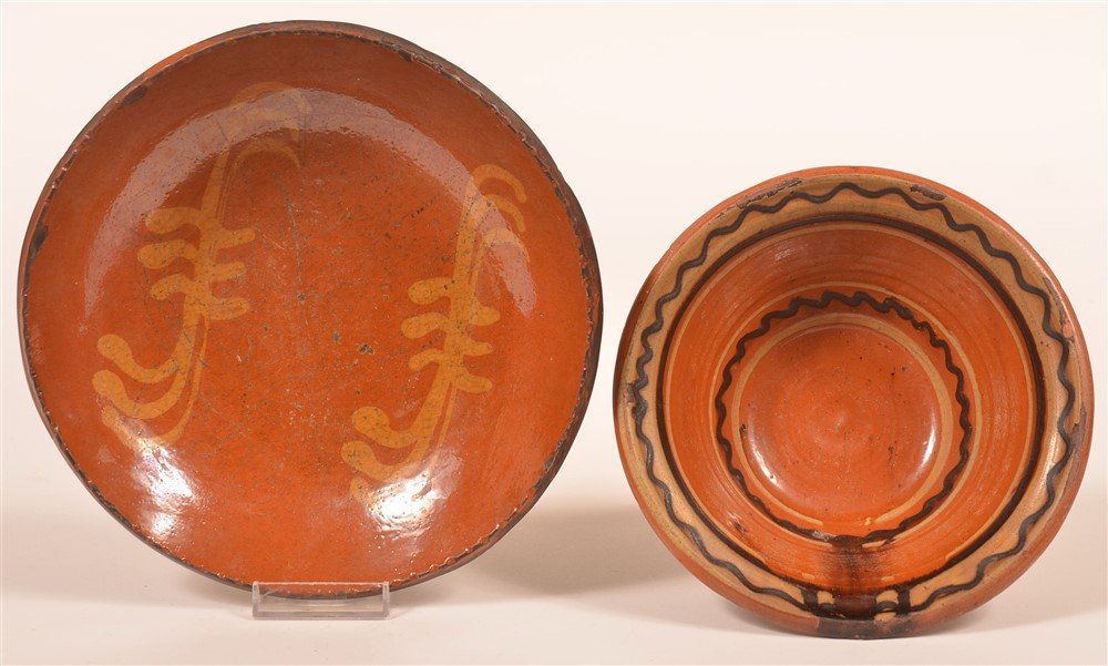 Two Pieces of Shooner Redware Pottery (1 of 1)
