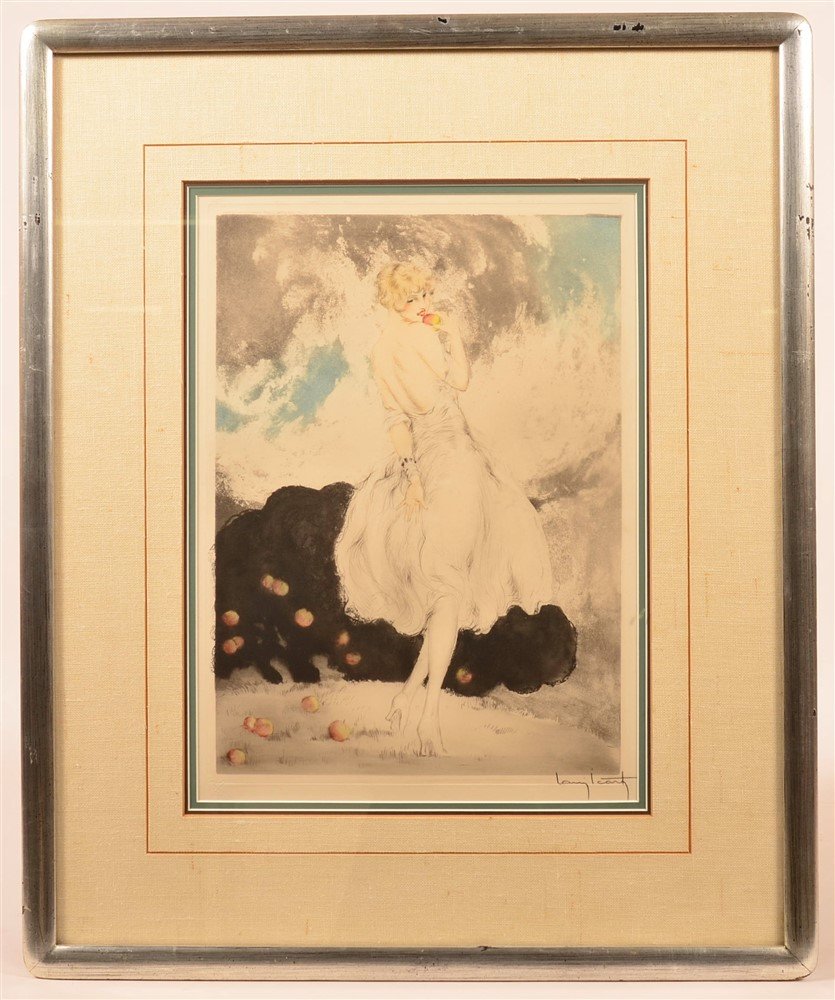 Louis Icart Color Etching "Forbidden Fruit". (1 of 5)