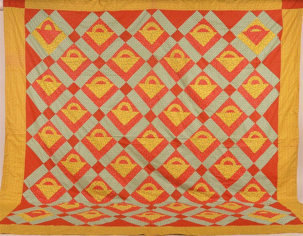 Vintage Basket Pattern Patchwork Quilt. (1 of 4)
