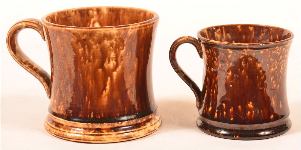 Two Rockingham Glazed Yellowware Mugs. (1 of 2)