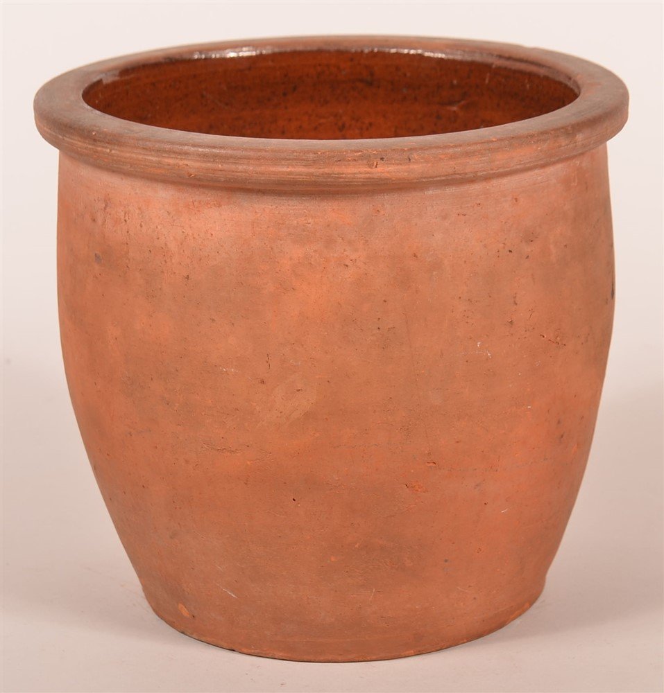 Signed C. Link Exeter, PA Redware Crock (1 of 3)