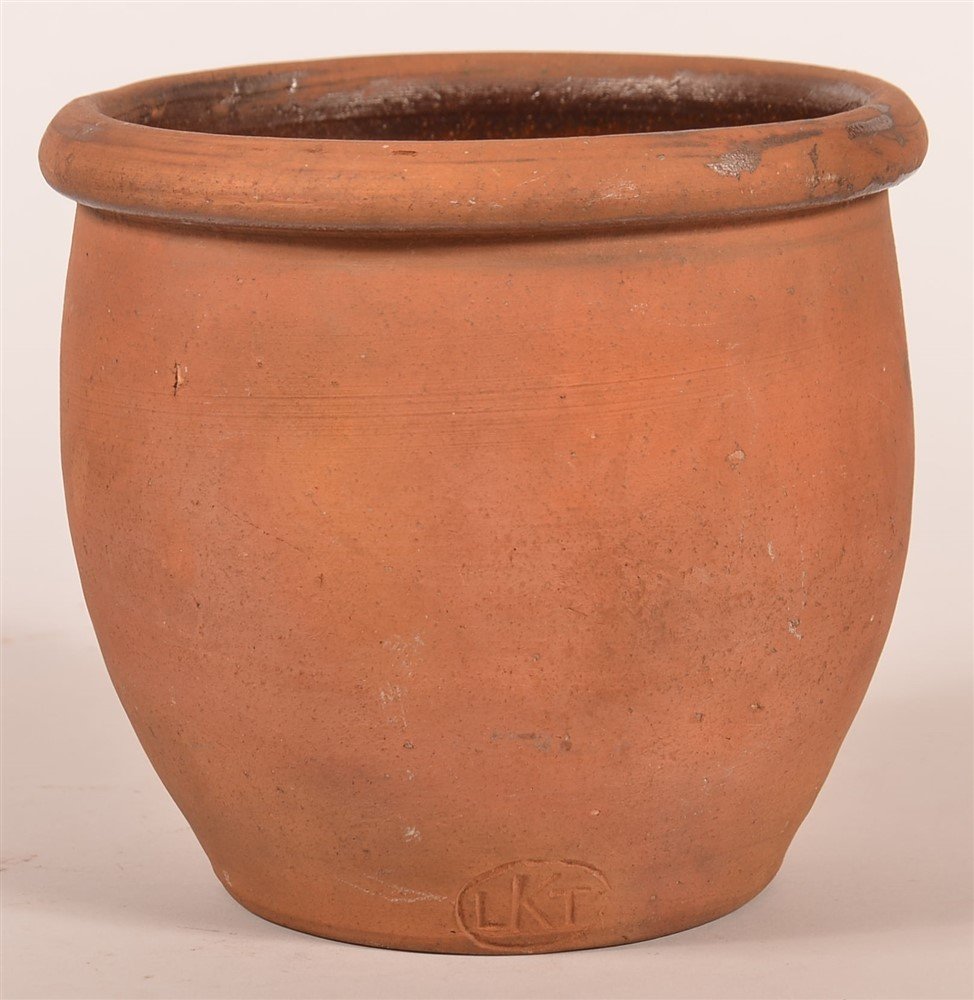 Signed "LKT" Dryville, PA Redware Crock (1 of 3)