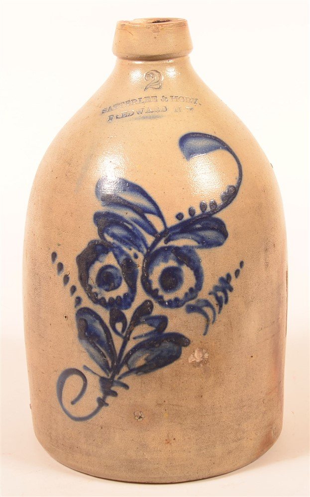 Satterlee & Mory Ft. Edward, NY  Stoneware Jug. (1 of 3)