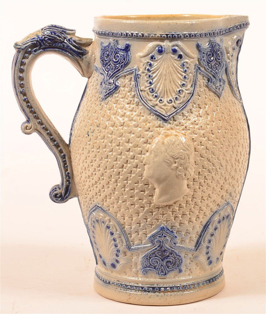 Stoneware Pottery Portrait Pitcher. (1 of 2)