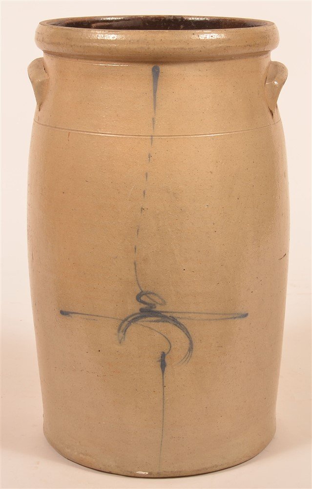 19th Century Stoneware Pottery Butter Churn. (1 of 2)