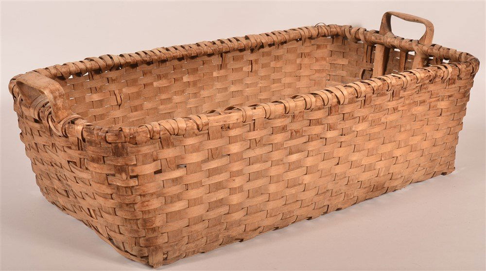 19th C. Woven Oak Splint Harvest Basket (1 of 4)