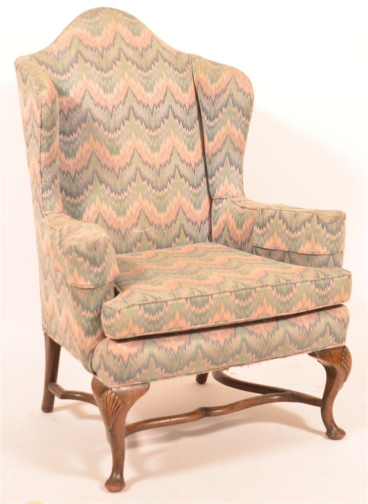 Queen Anne Style Flame Stitch Armchair. (1 of 2)