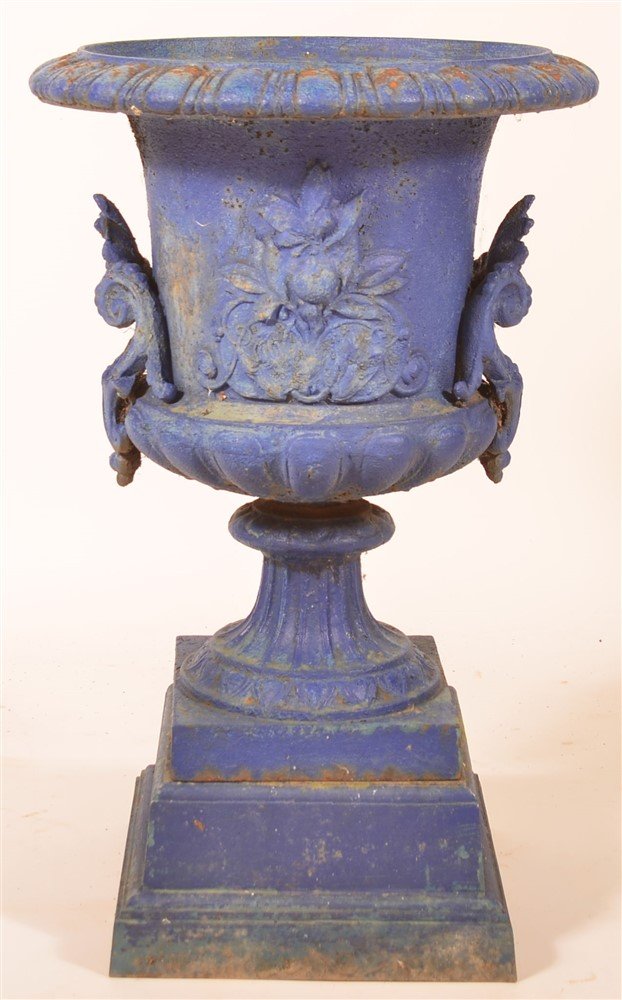 Antique Cast Iron Garden Urn.