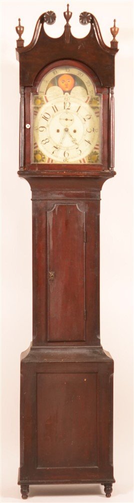 Unsigned Pennsylvania Federal Tall Case Clock. (1 of 5)