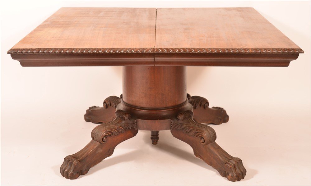 Walnut Pedestal Base Extending Dining Table. (1 of 4)