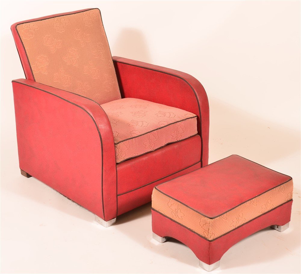 Art Deco Armchair and Matching Ottoman. (1 of 4)