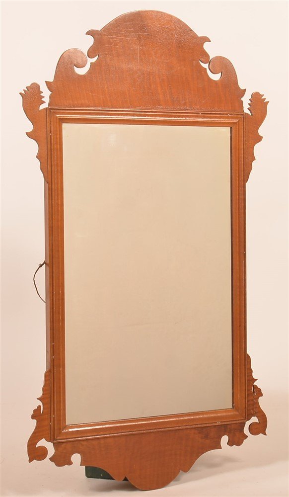 Chippendale Style Tiger Maple Mirror. (1 of 2)