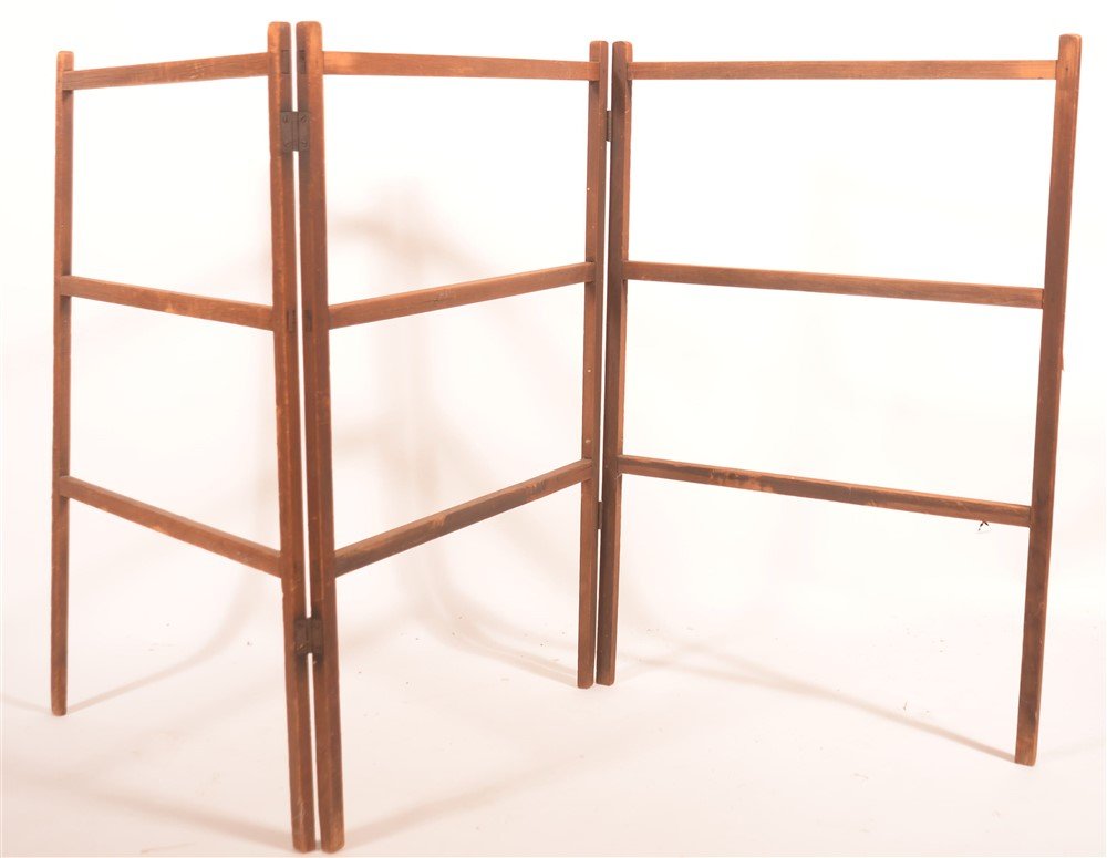 19th C. Pine Wooden Three Piece Quilt Rack (1 of 1)