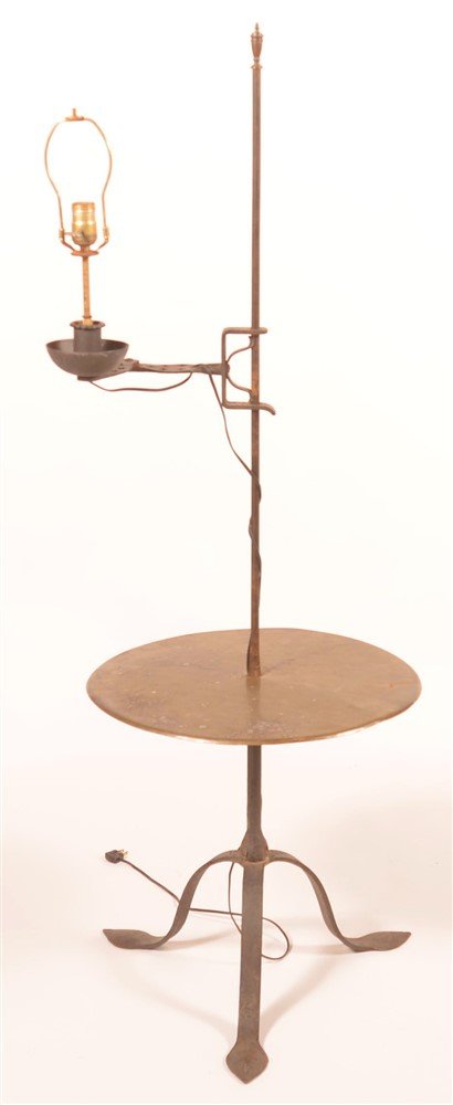Early 20th C. Adjustable Iron & Brass Candlestand (1 of 1)