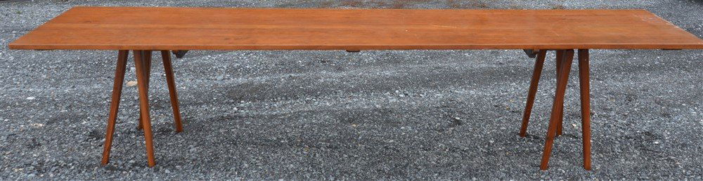 20th C. Pine Two Board Harvest Table (1 of 4)