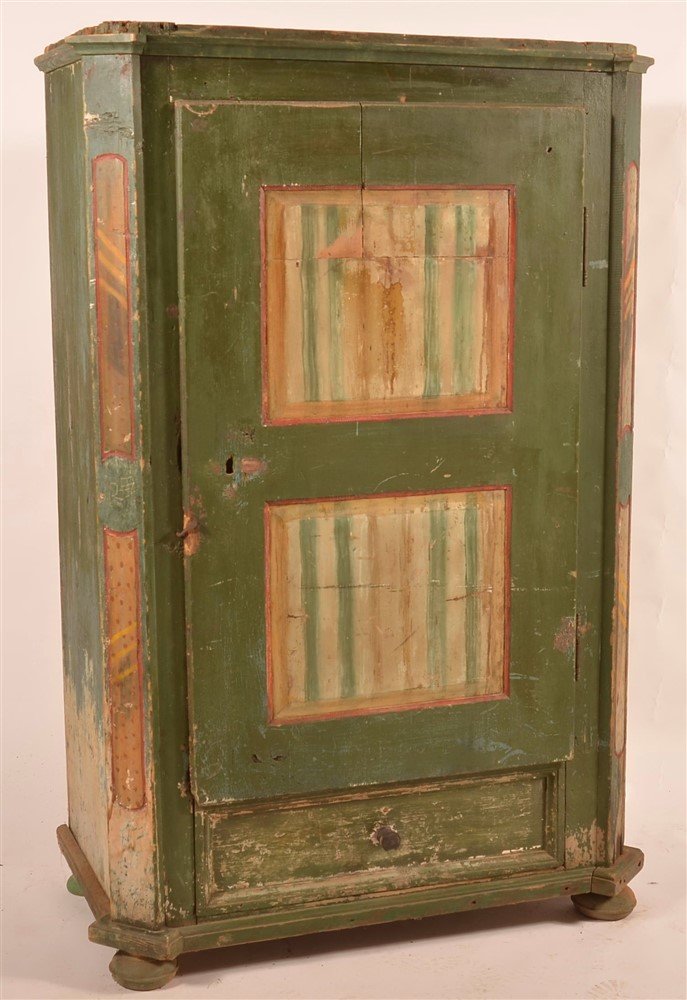 Paint Decorated 19th C. Wardrobe with Drawer (1 of 4)