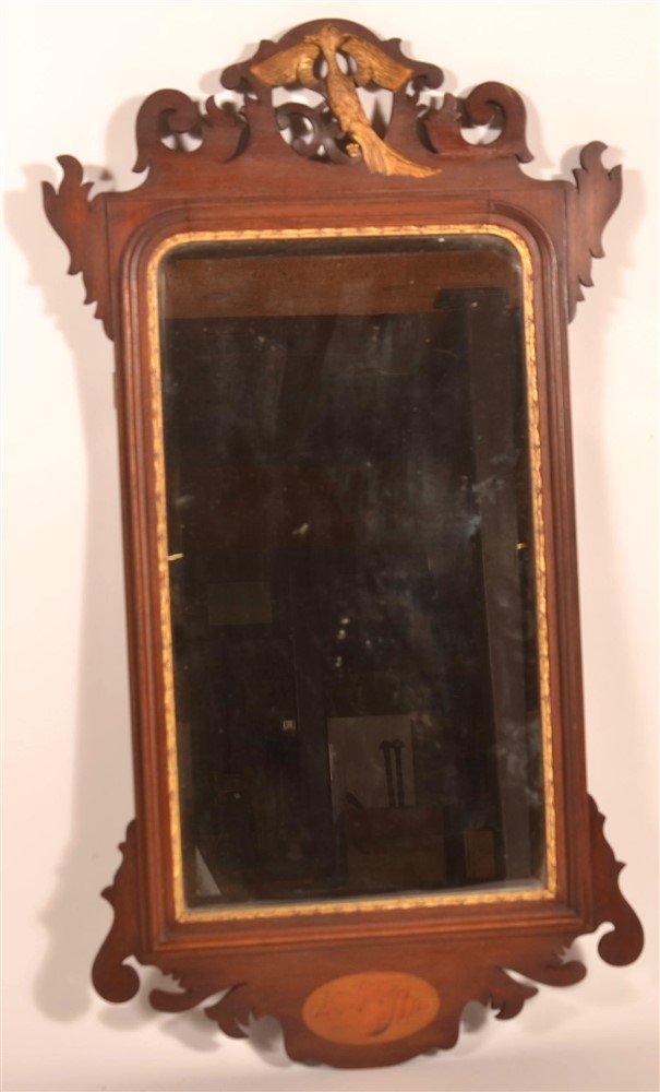 19th C. Chippendale Style Walnut Mirrior (1 of 4)