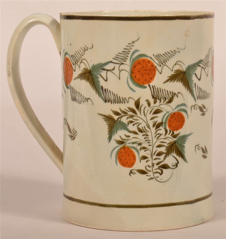 Leeds Soft Paste Strawberry Pattern Tankard. (1 of 3)