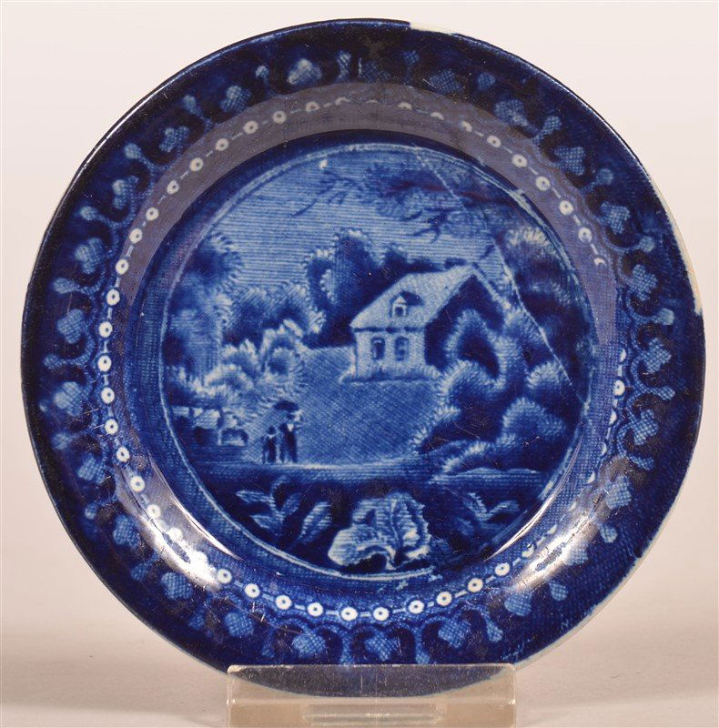 Historical Staffordshire Blue Transfer Cup Plate. (1 of 2)