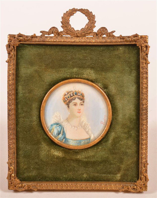 Miniature Portrait Painting on Ivory of a Princess (1 of 2)