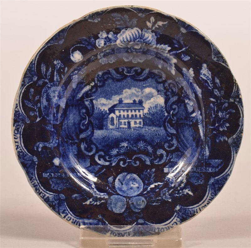 Historical Staffordshire Blue Transfer Cup Plate. (1 of 2)