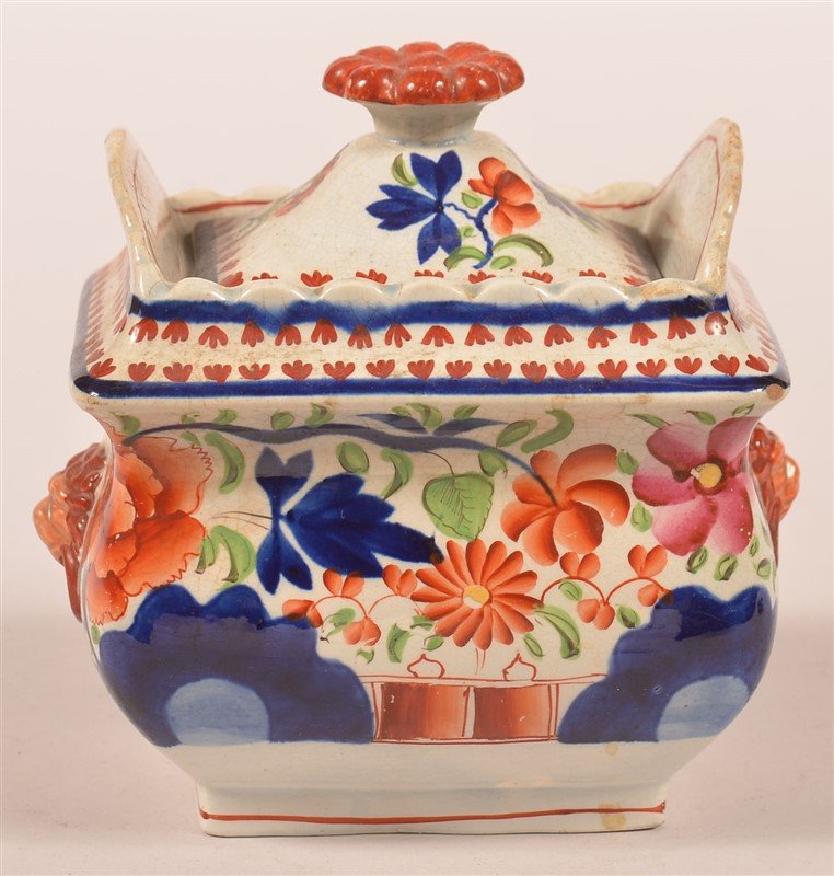 Gaudy Dutch Double Rose Pattern Sugar Bowl. (1 of 3)